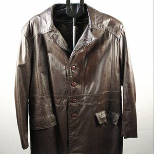 Made in Argentina 46 Regular Vintage Men's brown Leather Coat